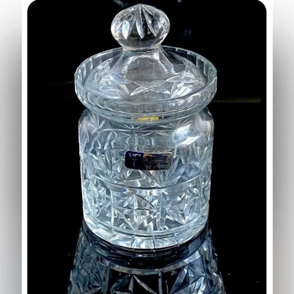 Original Badash of Poland Handcut 24% Lead Crystal Biscuit Cookie Jar with Lid